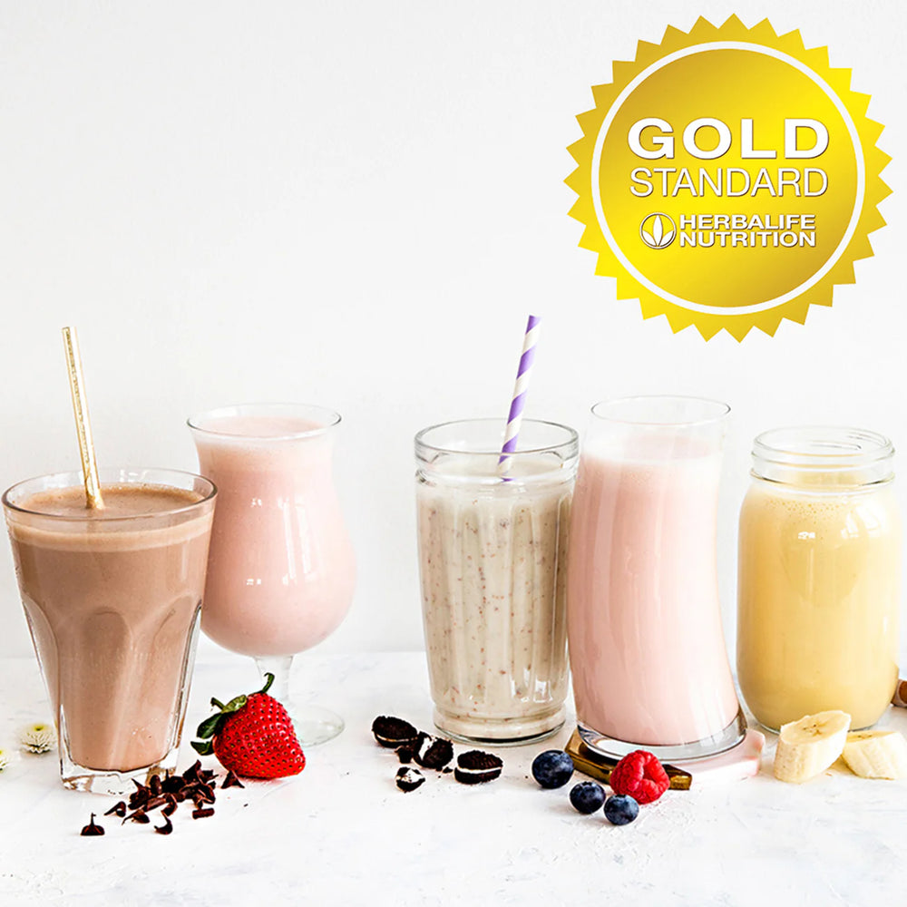 
                  
                    Load image into Gallery viewer, Herbalife Formula 1 shakes with Herbalife Gold Standard Guarantee badge UK
                  
                